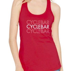 NWOT CYCLEBAR - BOLD REPEAT RACERBACK TANK - RED/WHITE SIZE SMALL